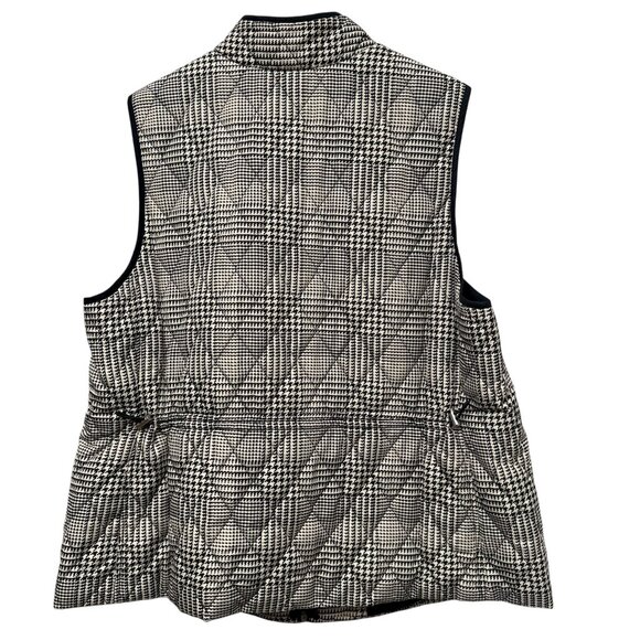 Croft & Barrow Quilted Vest Plus Size 1X Black Cream Check Womens Zip Jacket - Picture 3 of 9